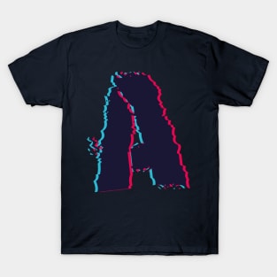 Glitch letter A, distorted A, T-Shirt